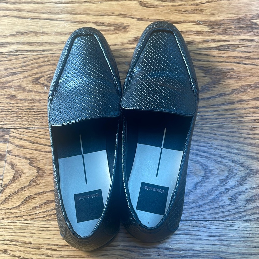Dolce Vita 7.5 Faux snake black loafers. New.